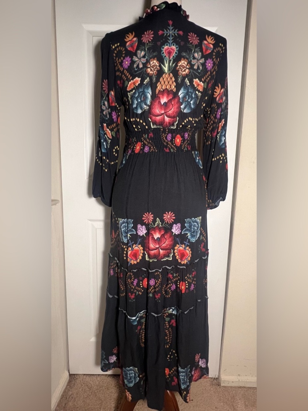 Farm Rio by Anthropology Smocked Floral Dures - Picture 9 of 12